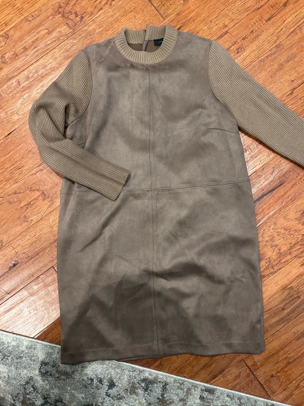 Ann Taylor Brown Suede long Sleeve Dress